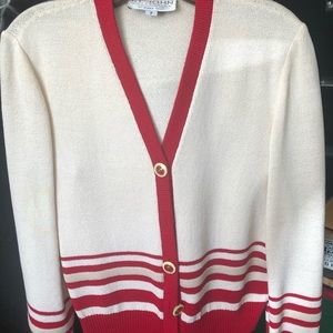 St John button up sweater.